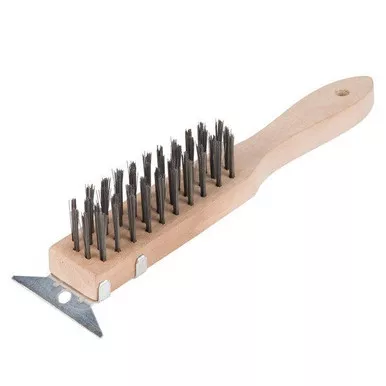 11" Heavy Duty Wire Brush with Scraper