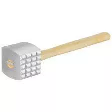 12 1/2" Aluminum Meat Tenderizer with Wood Handle
