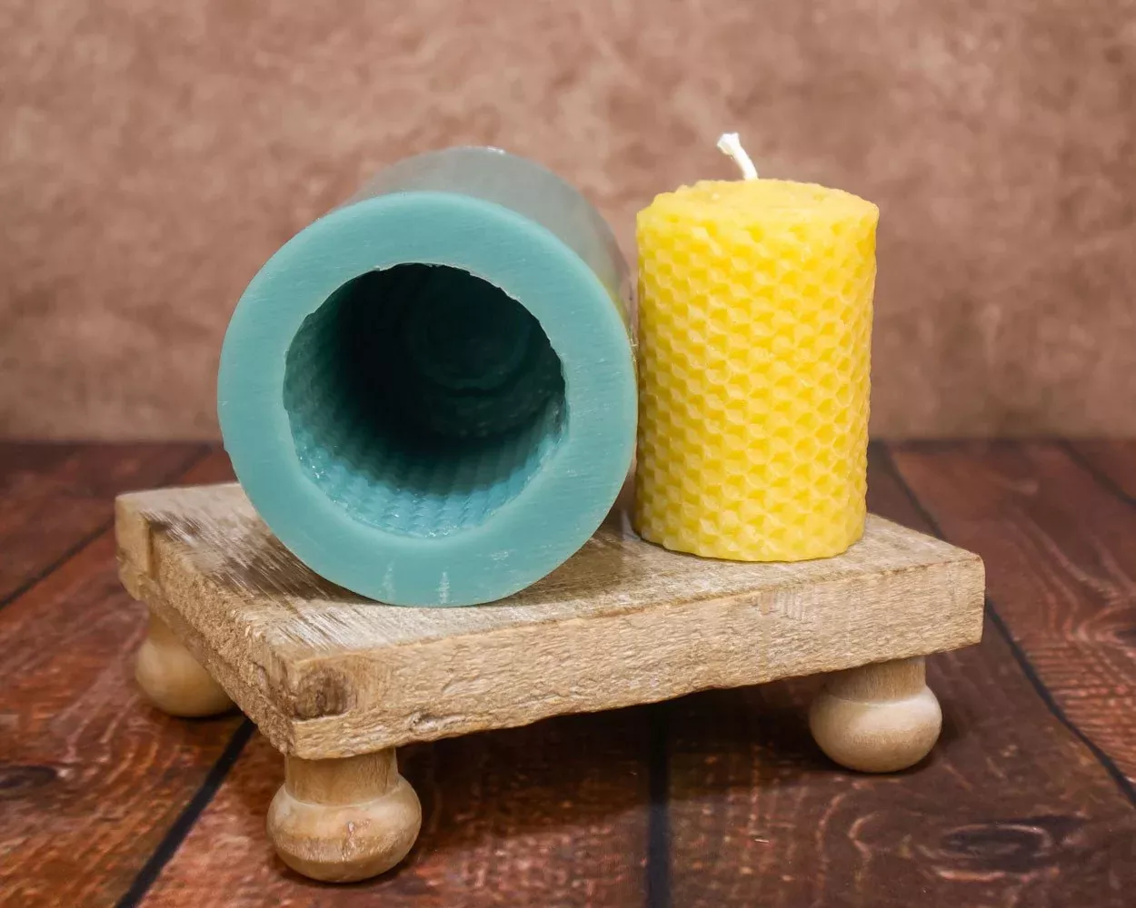 2x3 Honeycomb Pillar Urethane Rubber Candle Mold
