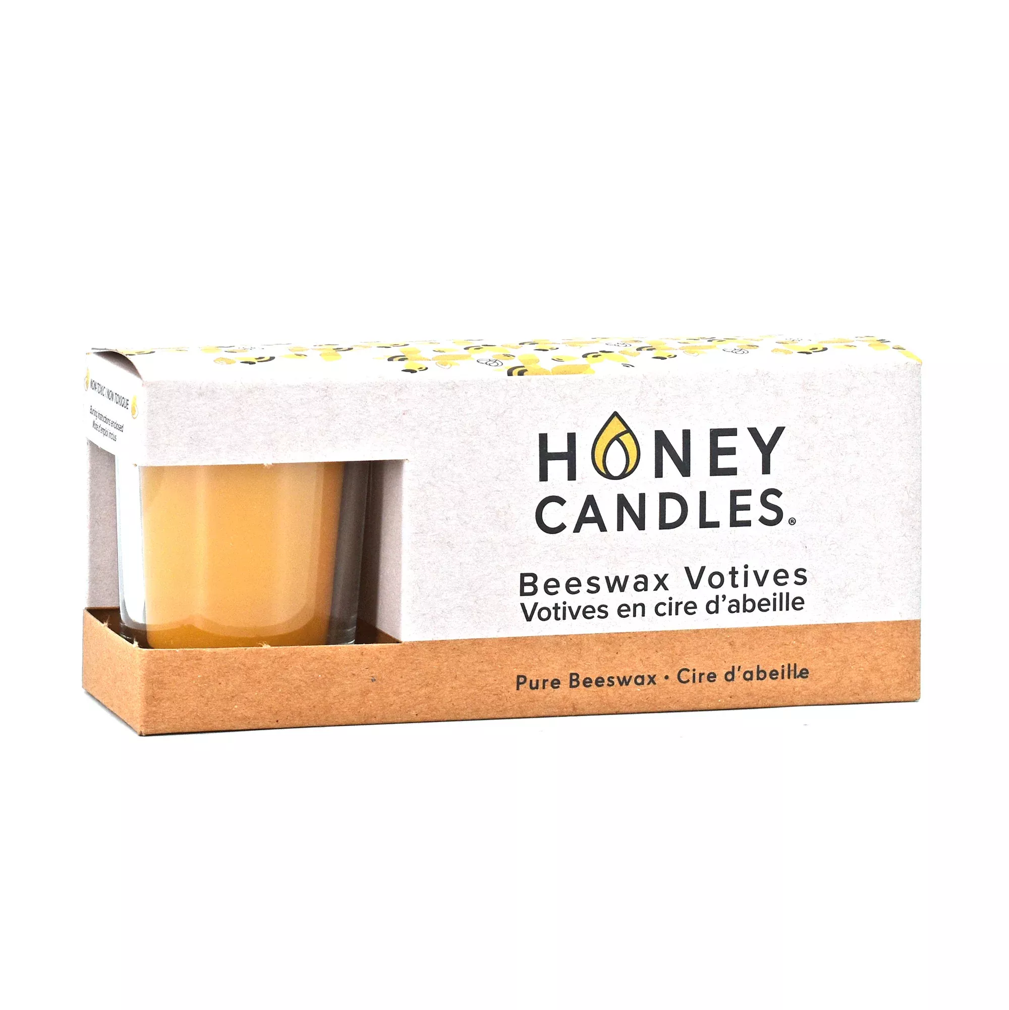 3 Pack of Natural Beeswax Votive Candles
