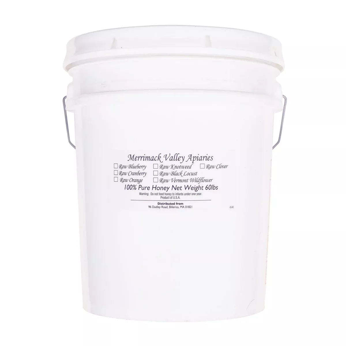 60 lb Bulk Raw Honey Pail
