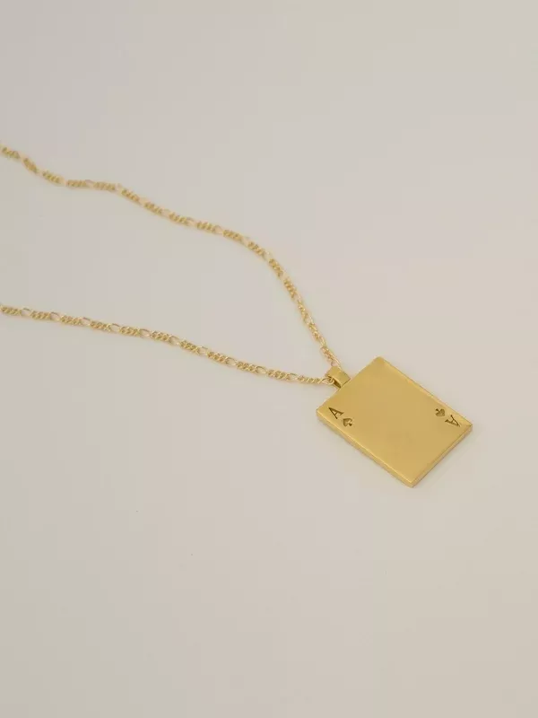 Ace of Spades Necklace: Gold Plated