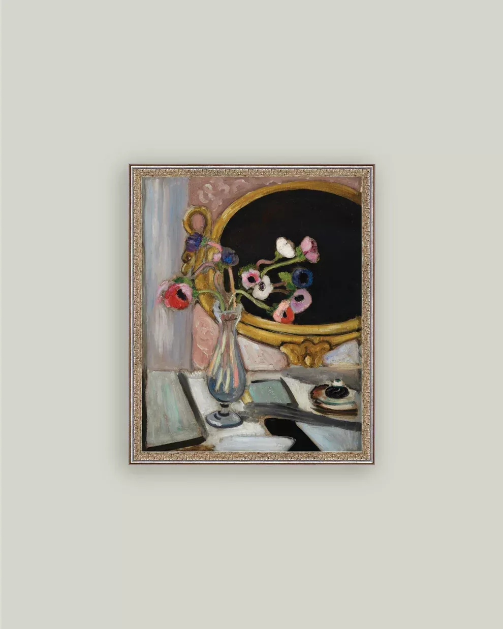 Anemone and Mirror Framed Art