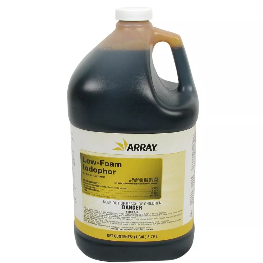 Array Concentrated Iodophor Sanitizer, 1 Gal, 4/Case