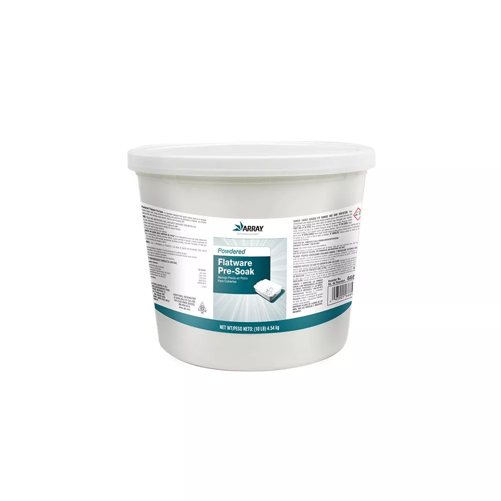 Array Concentrated Powdered Flatware Pre-Soak, 10 Lb Jug, 2/Case