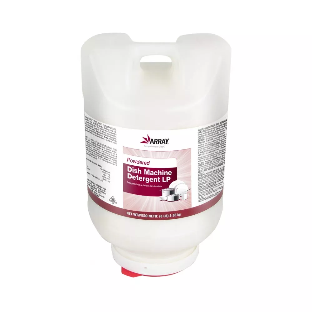 Array Powdered Dishmachine Detergent, LP, 8 Lb Jug, 4/Case