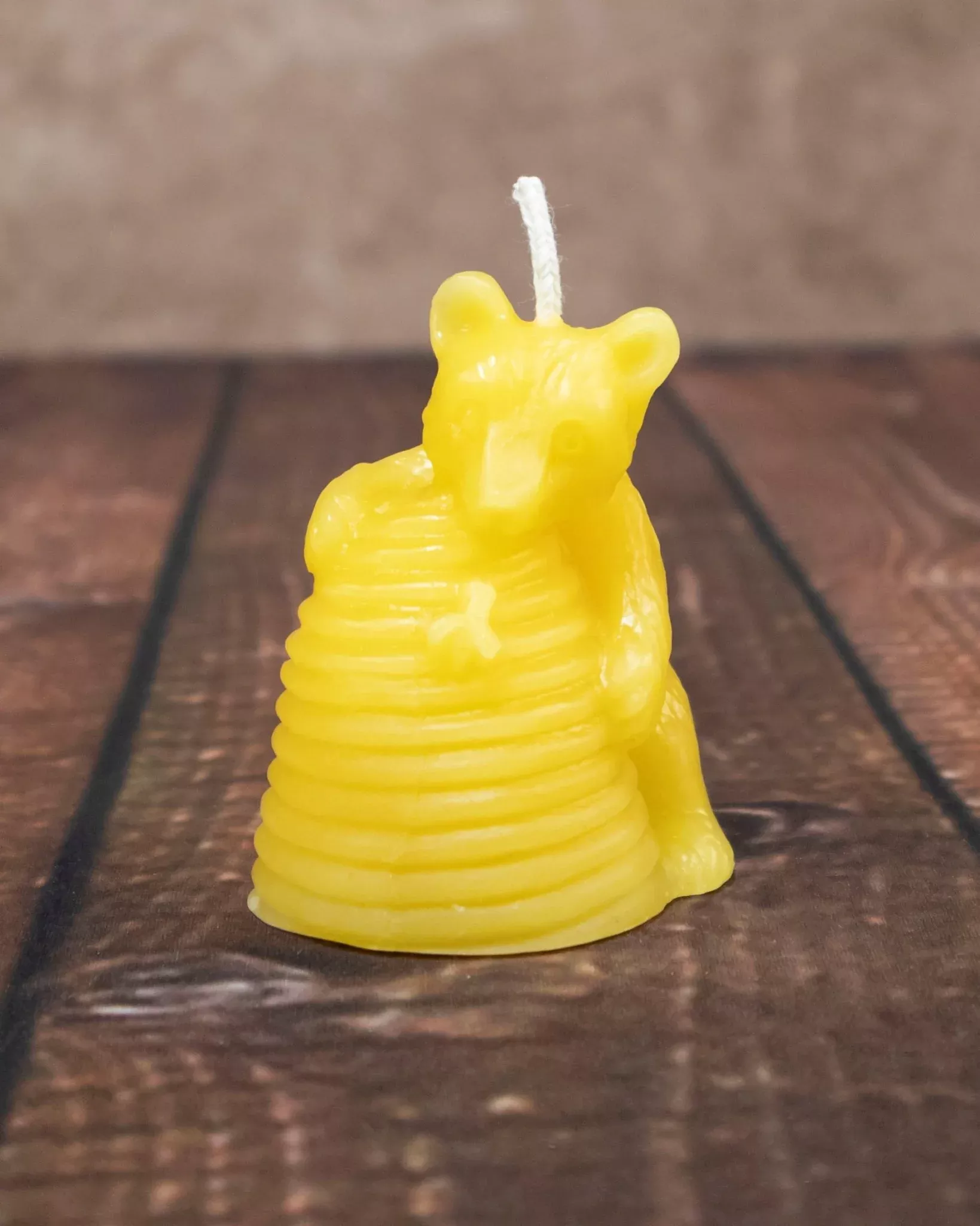 Beeswax Bear and Hive Candle Skep