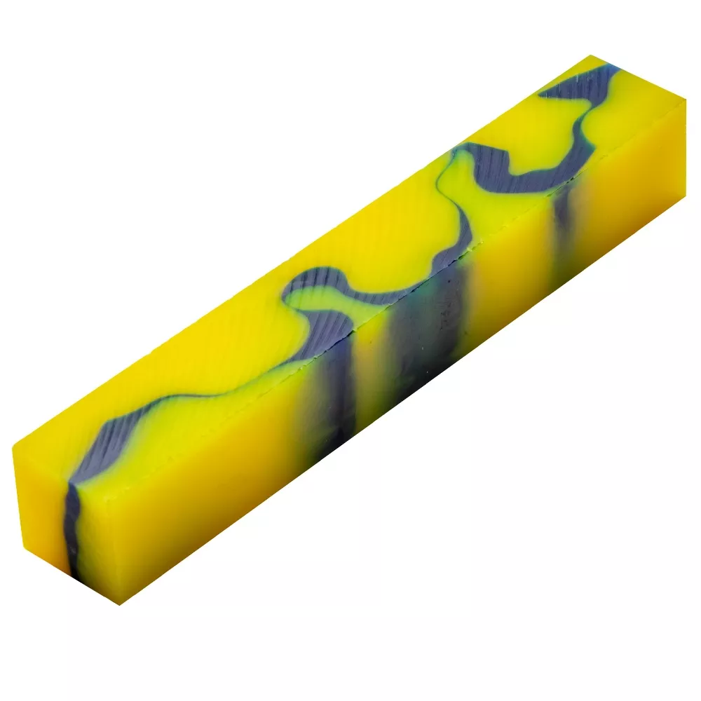 Blue and Yellow Acrylic Acetate Pen Blank