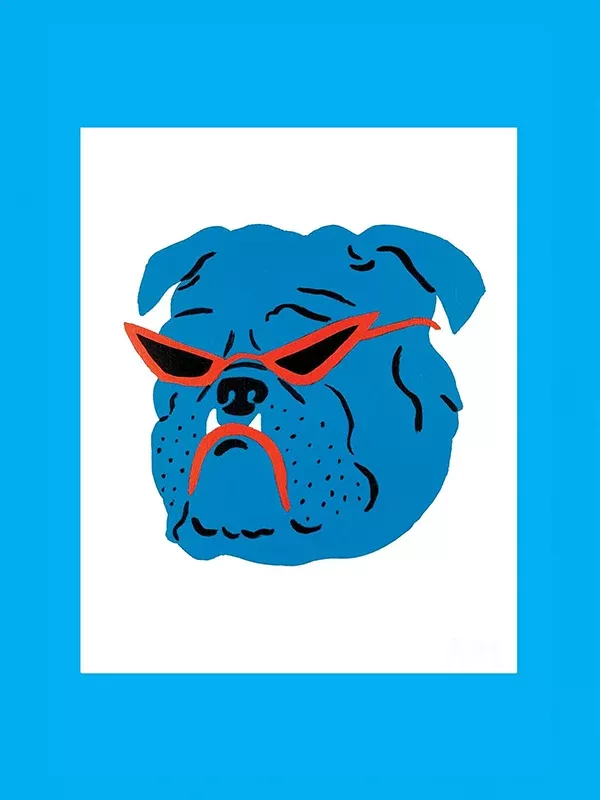 Bulldog Pet Store Print: 8 x 10