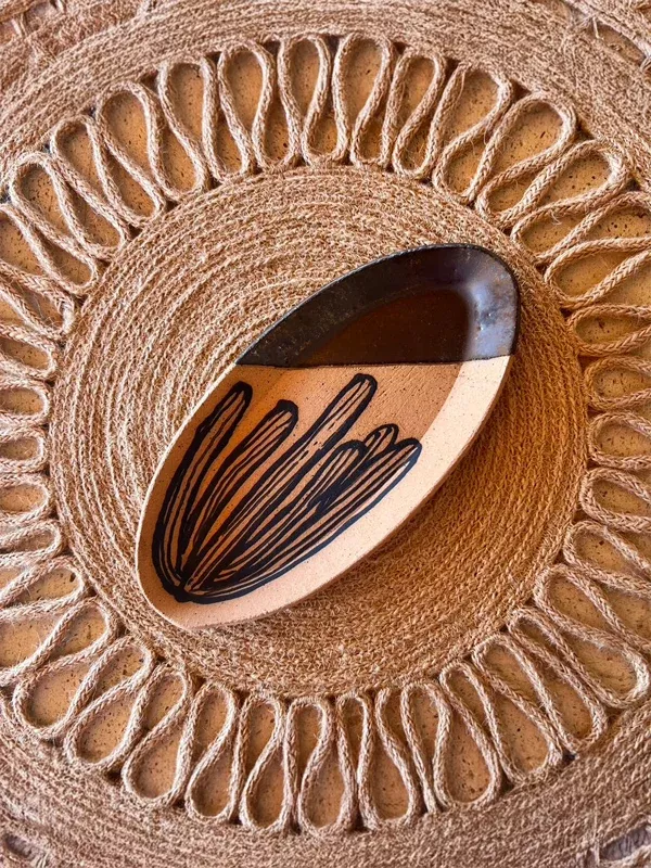 Cacti Oval Trinket Dishes: Organ Pipe /Metallic