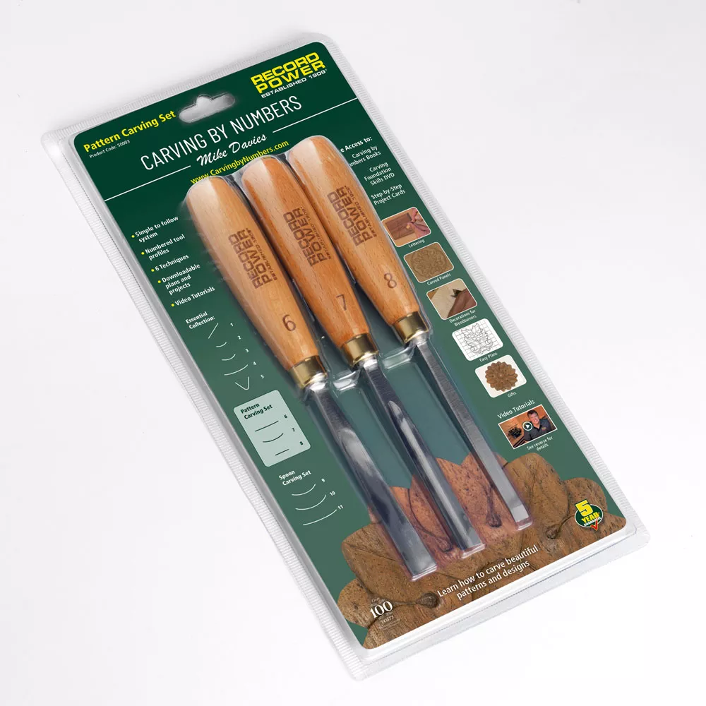 Carving By Numbers Pattern Carving Set, 3-Piece