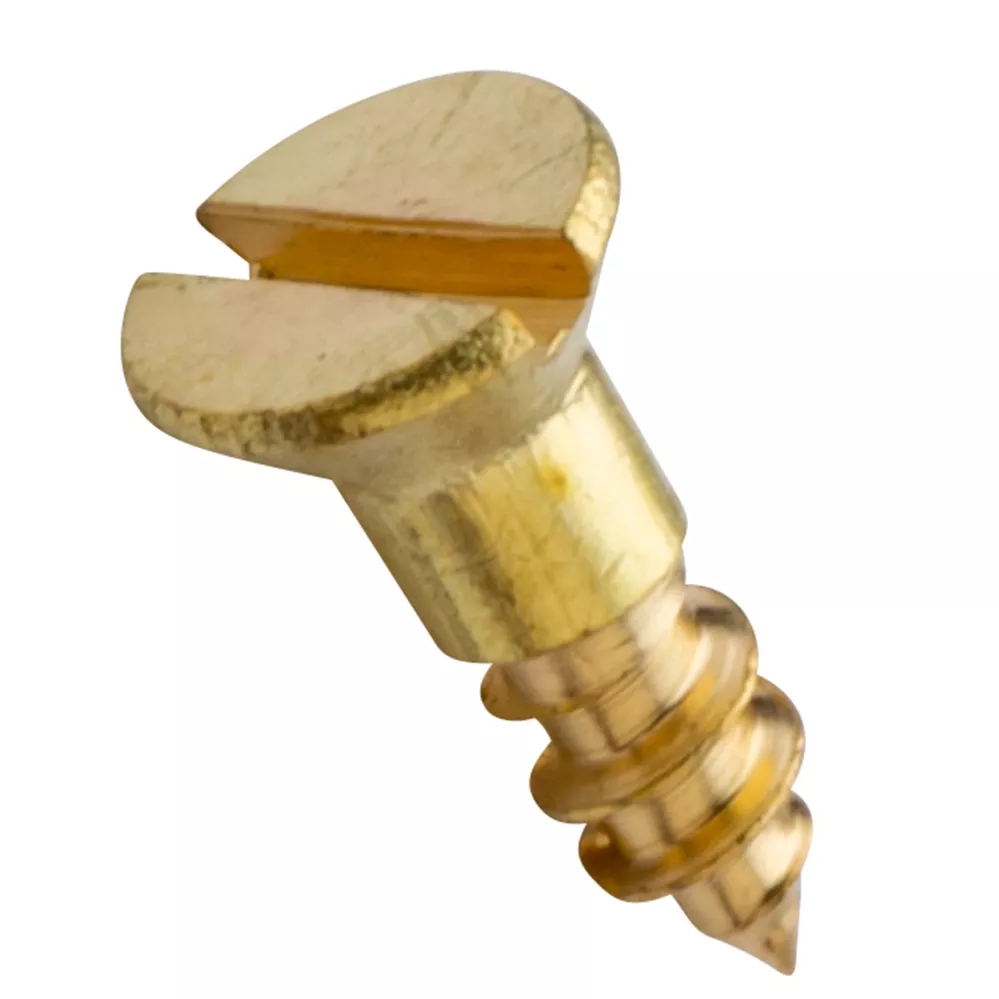 Centerline #4 x 1/2'' Flat Head Slotted Wood Screws, Solid Brass, 50-Pack