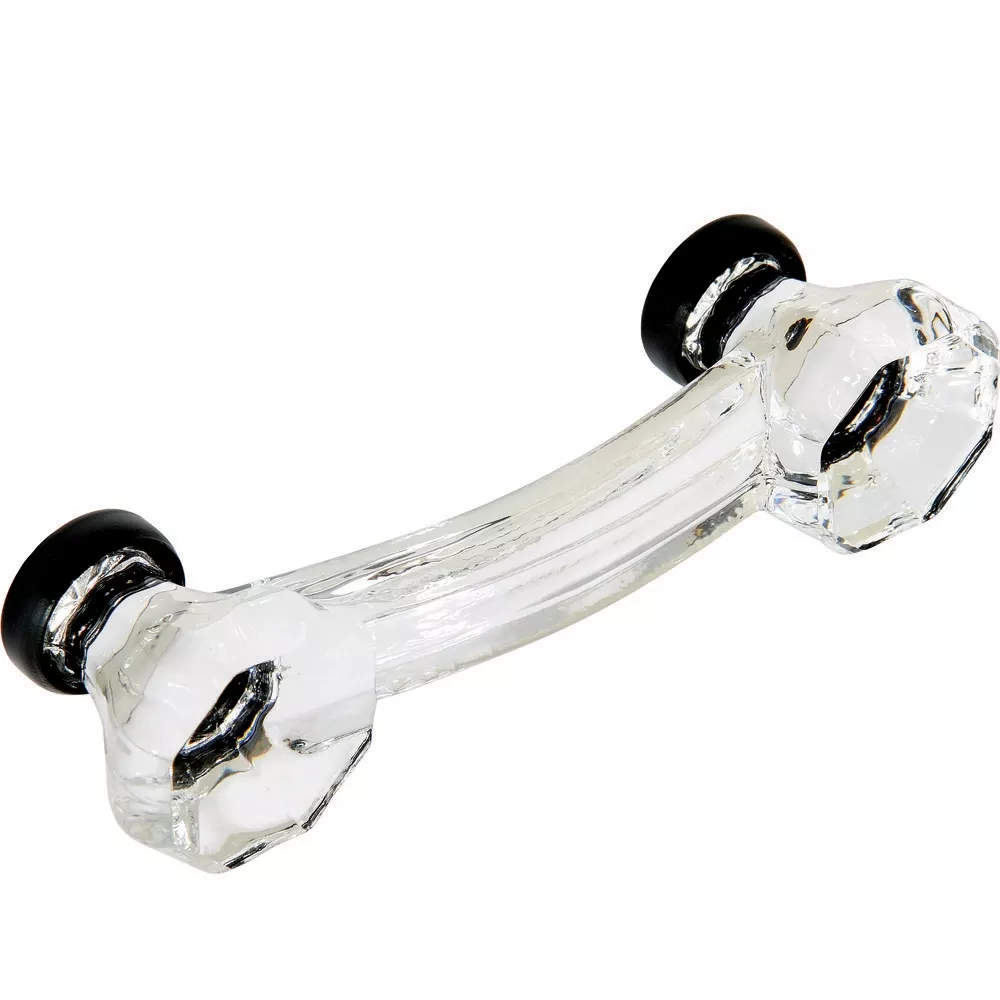 Clear Glass with Black Base Pull