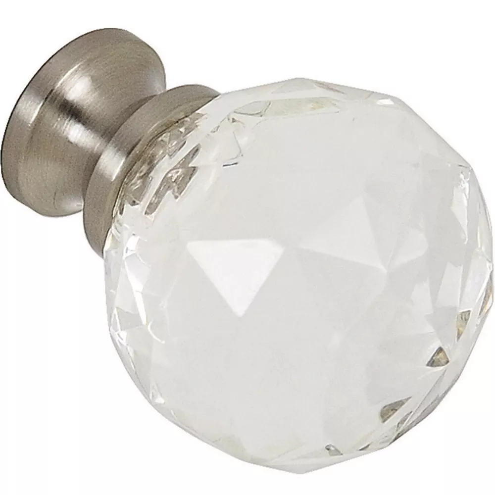 Clear Glass with Brushed Nickel Base Knob