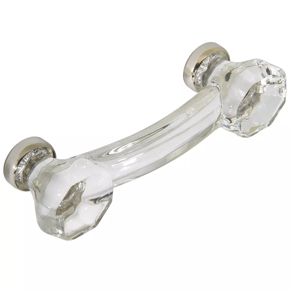 Clear Glass with Nickel Base Pull
