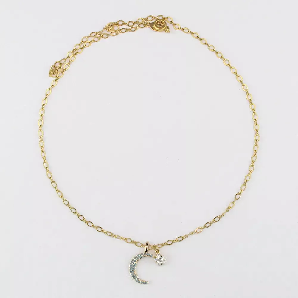 (Copy) Crystal Blue Moon Necklace 1501G