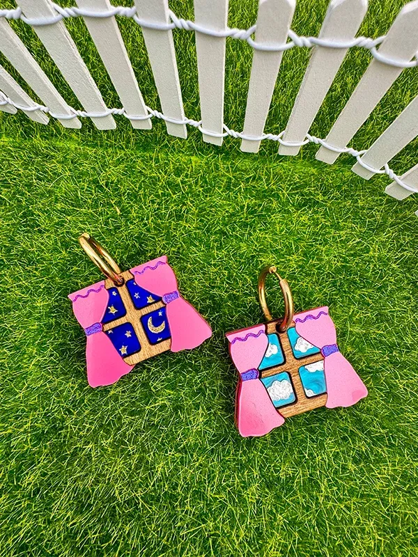 Day and Night Window Earrings