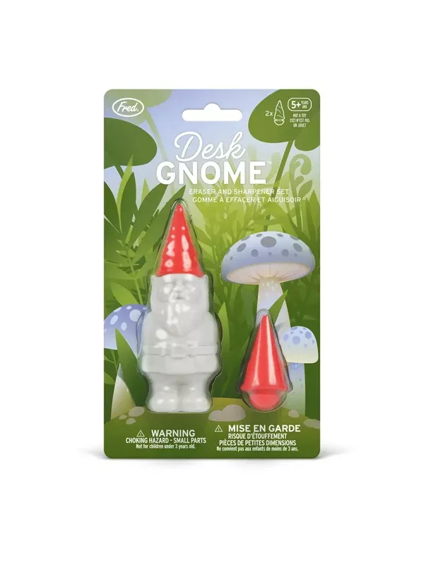 Desk Gnome Eraser and Sharpener Set