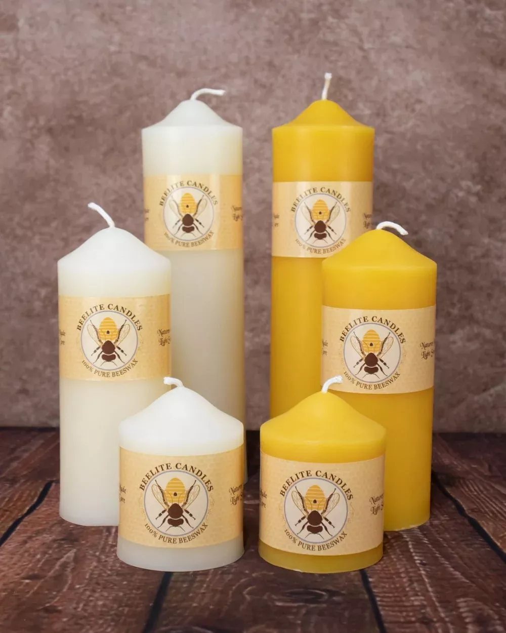Dome Top Pillars 2½ inch diameter 100% Pure Beeswax