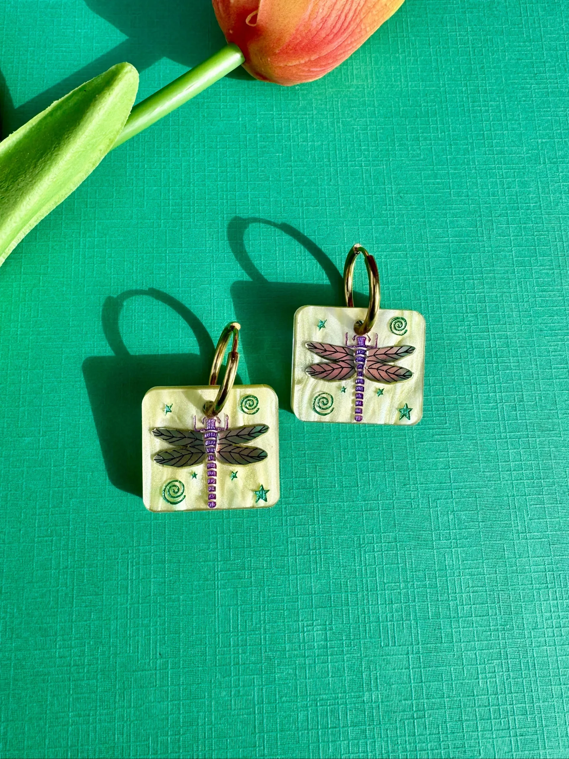 Dragonfly Tile Earrings
