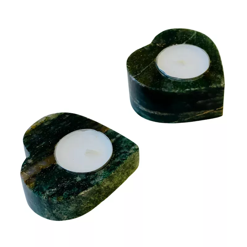 Emerald & Quartz Tealight Candle Holder