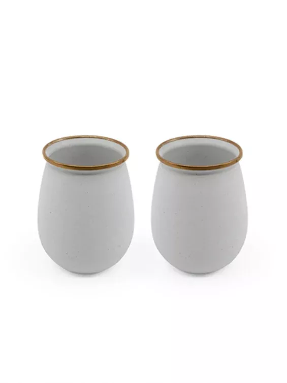Enamel Tumblers: Eggshell (Set of 2)