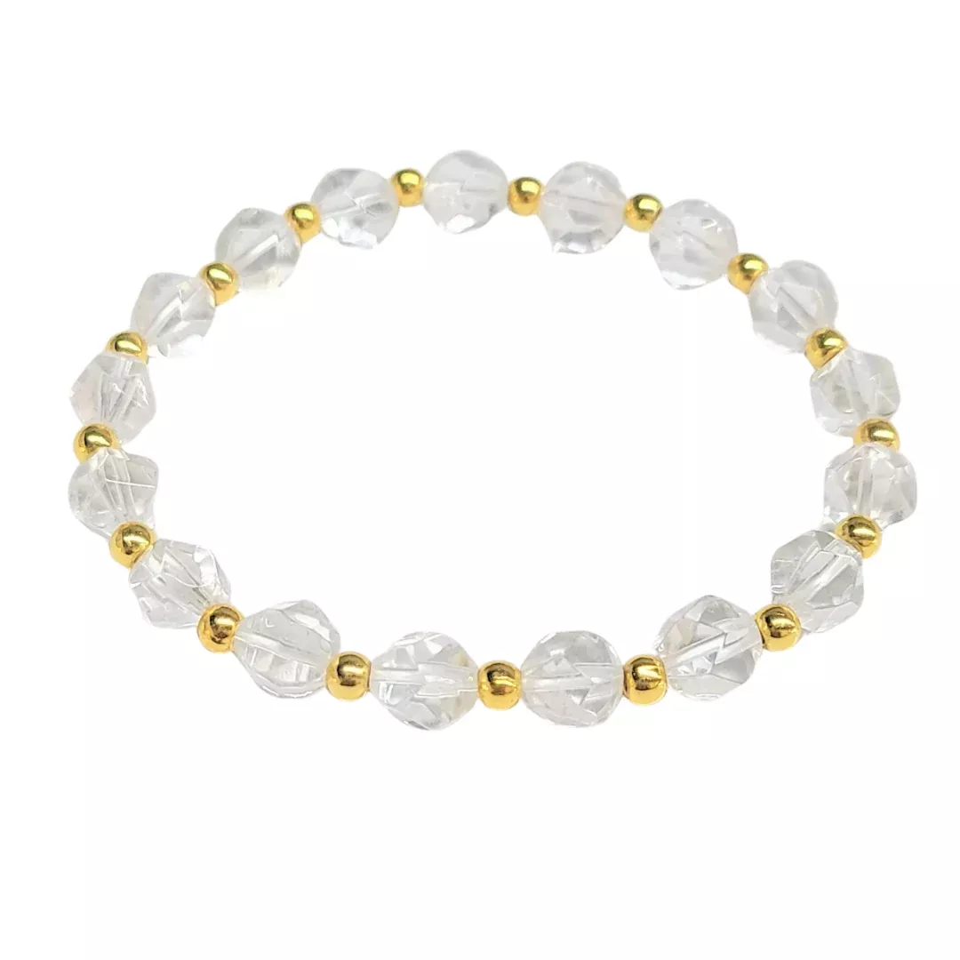Faceted Clear Quartz Bracelet