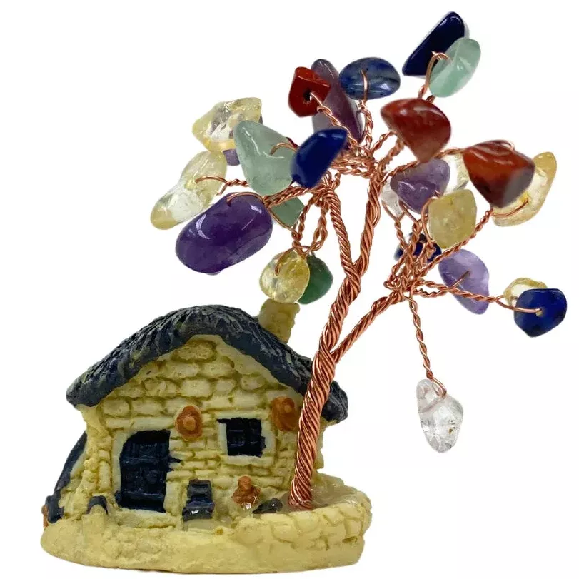 Fairy Cottage with Multi-Gemstone Tree