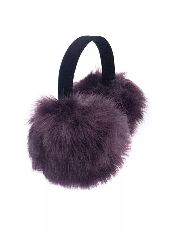 Faux Fox Fur Earmuffs with Velvet Band: Assorted
