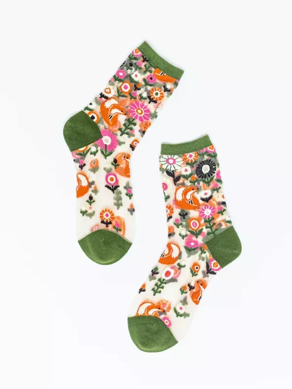 Feeling Foxy Sheer Crew Sock