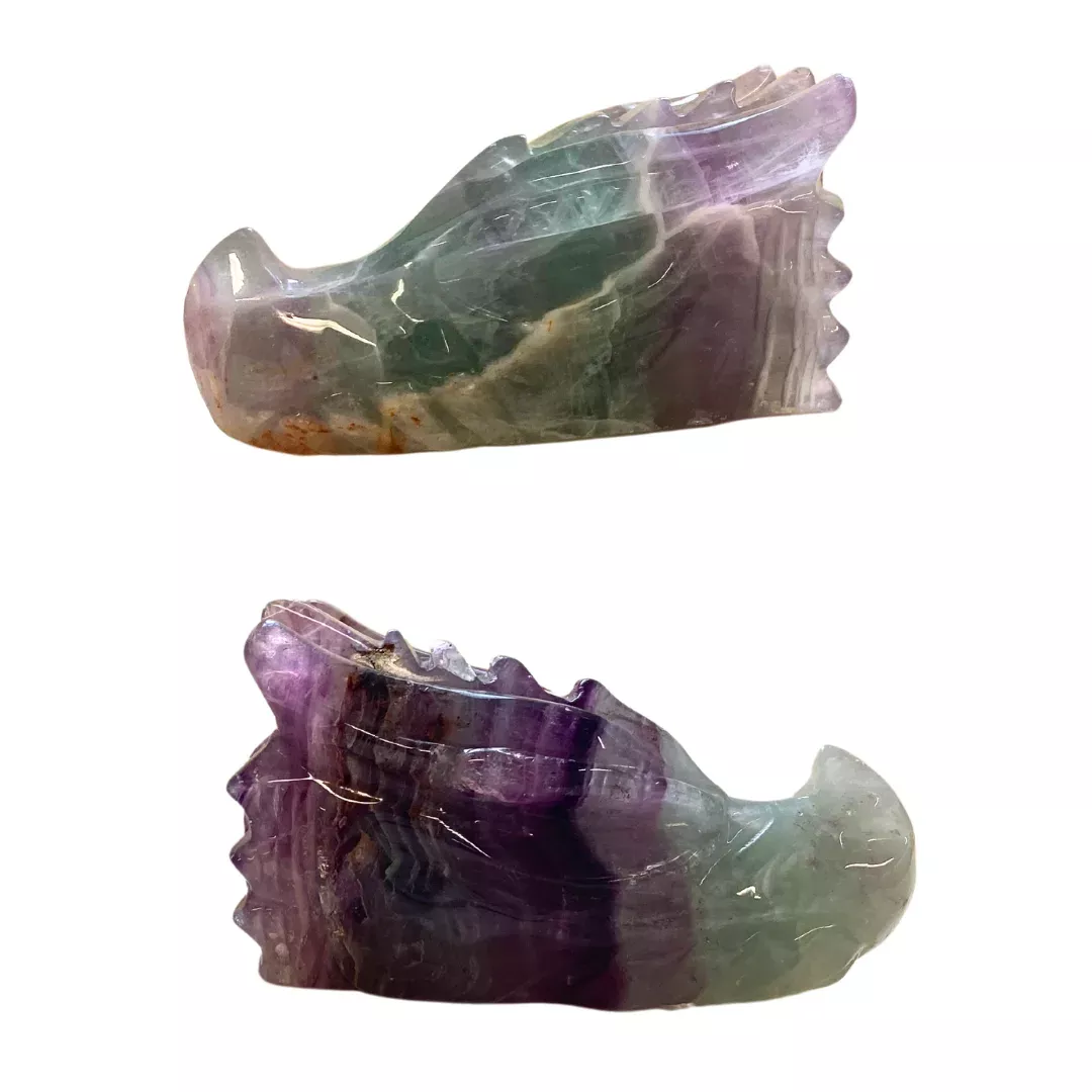 Fluorite Dragon Skull
