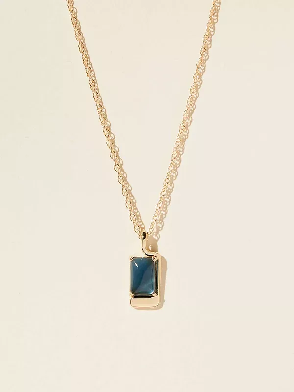 Foster Necklace: Gold Plated (Blue)