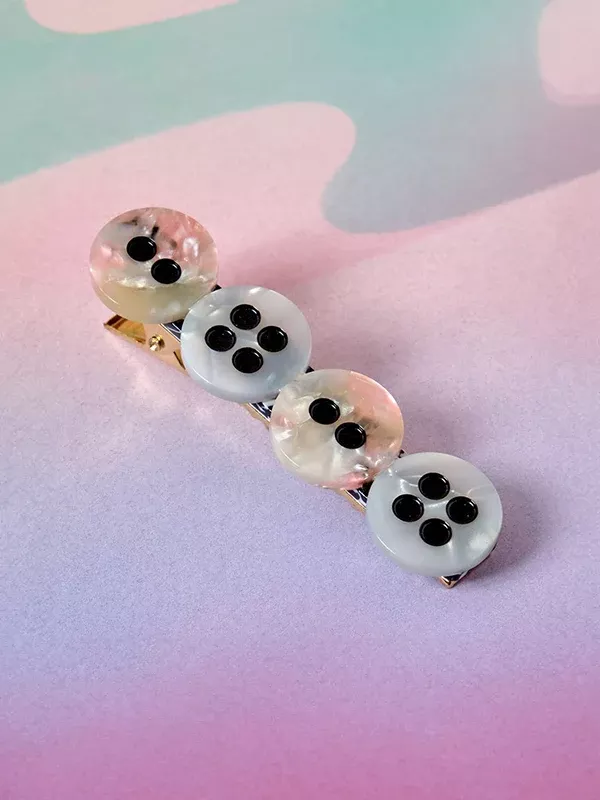 Frost Buttons Alligator Clip