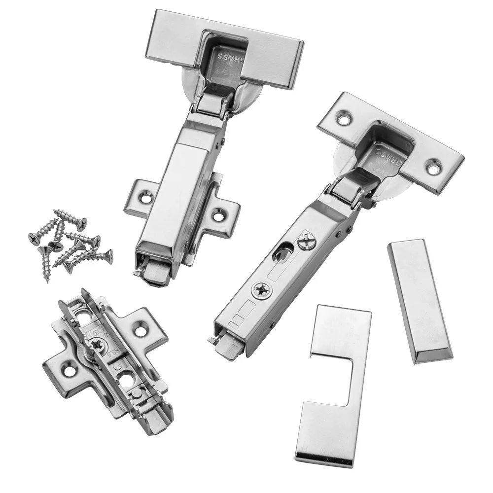 Full Kit Grass Tiomos Soft-Close Hinges (Pair) for Frameless, 110°