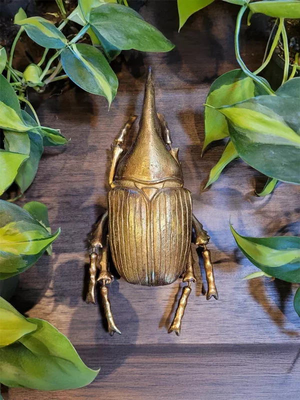 Gold Hercules Beetle Wall Decor: Small