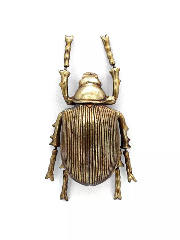 Gold Leafed Beetle Wall Decor