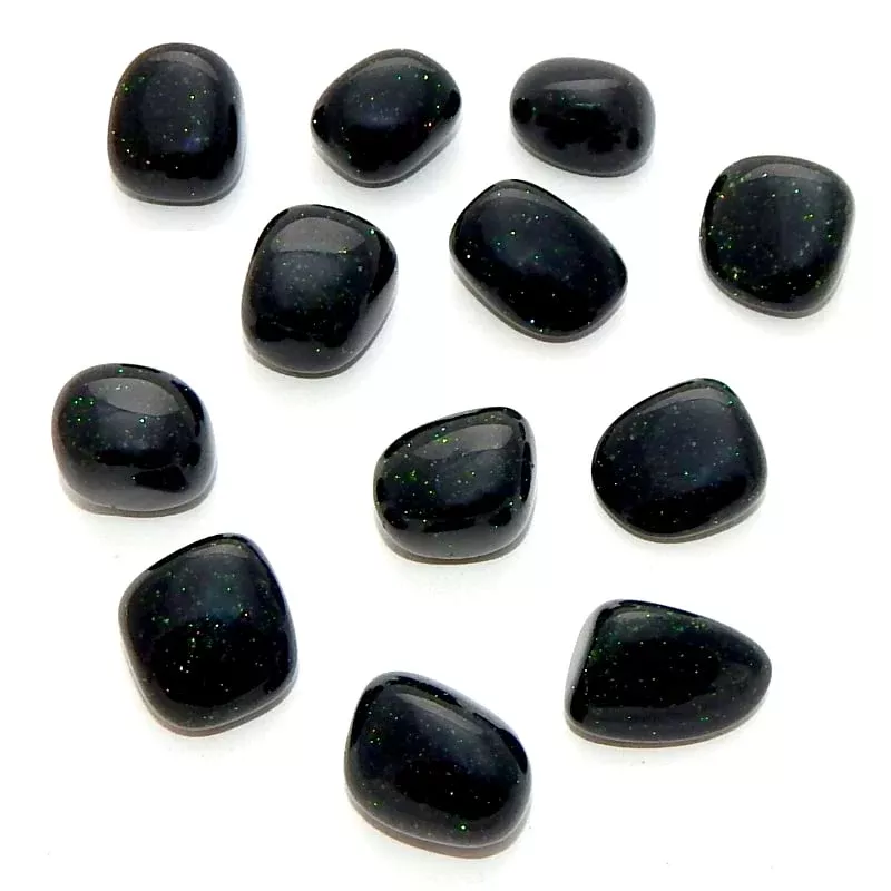 Green Goldstone Tumbled Stone