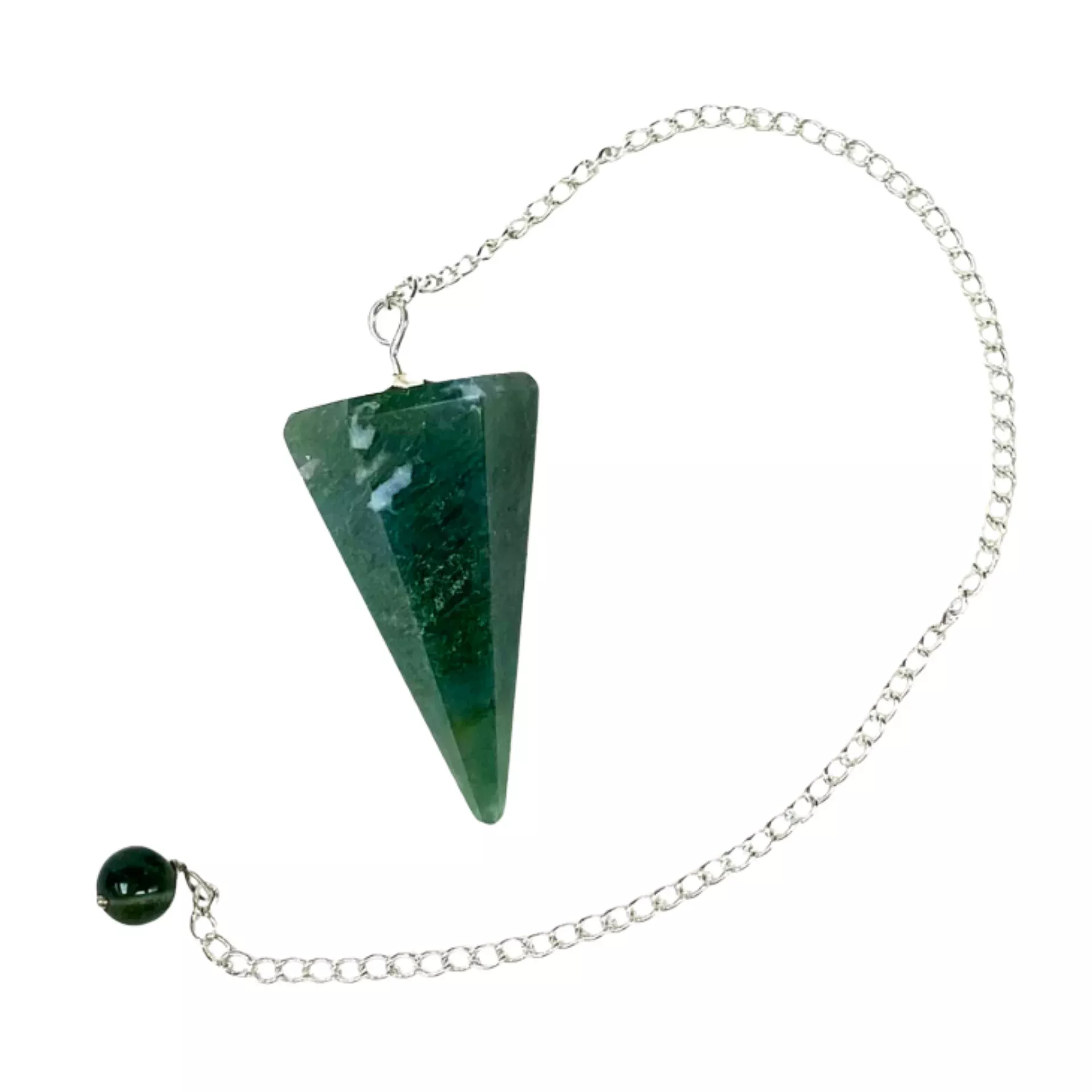 Green Moss Agate Pendulum