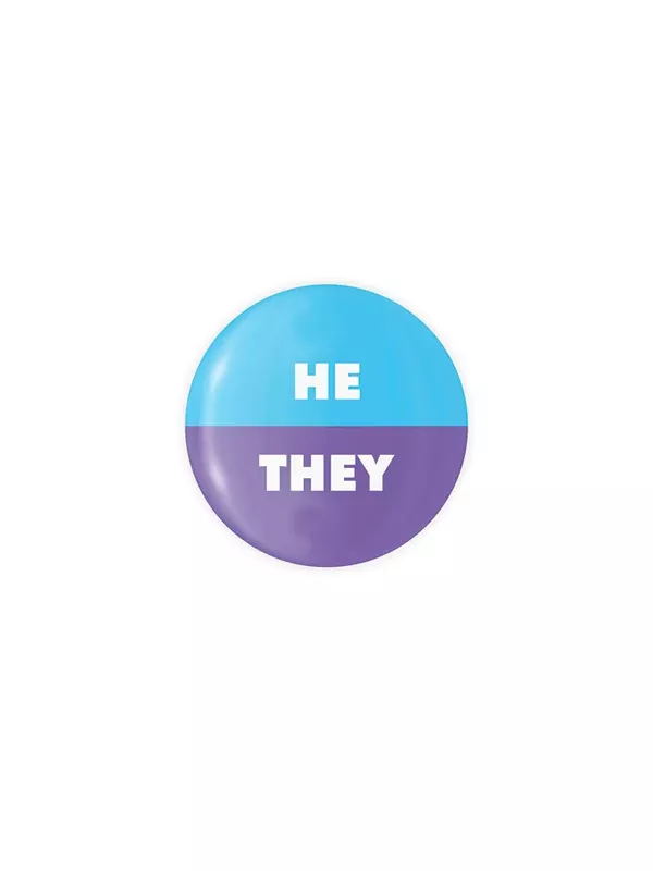 He/They Button: Purple/Blue