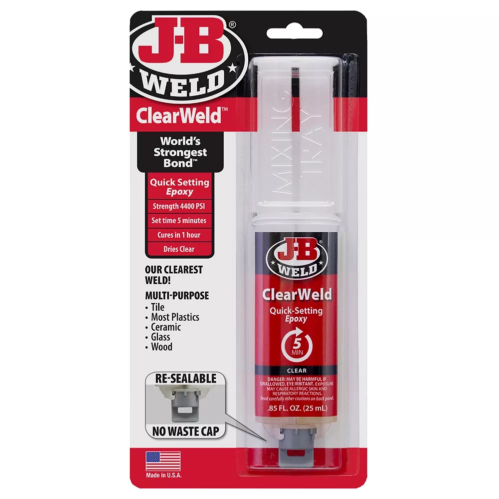 J-B Weld ClearWeld Quick-Setting Epoxy Syringe, 0.85 oz.