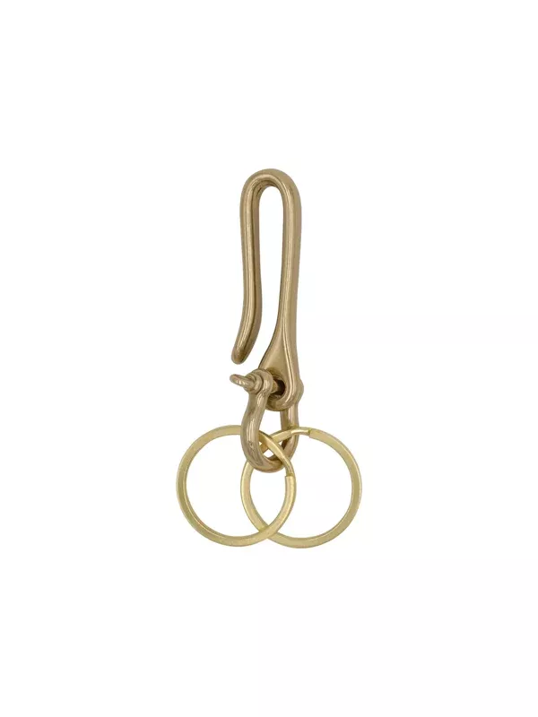 Keychain Clip with Double Key Rings: Solid Brass
