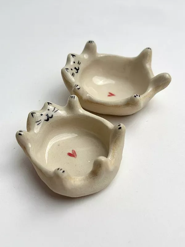 Mini Ceramic Cat Palette