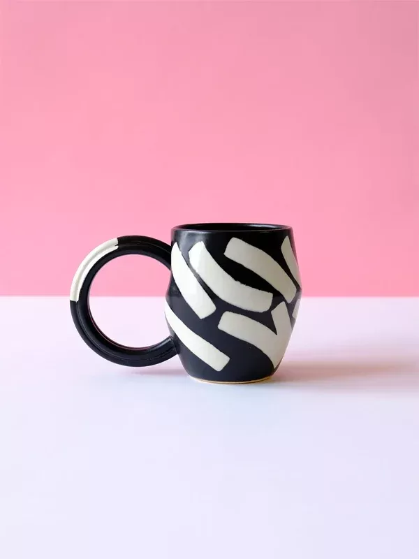 Mug: Black /Eggshell Shapes
