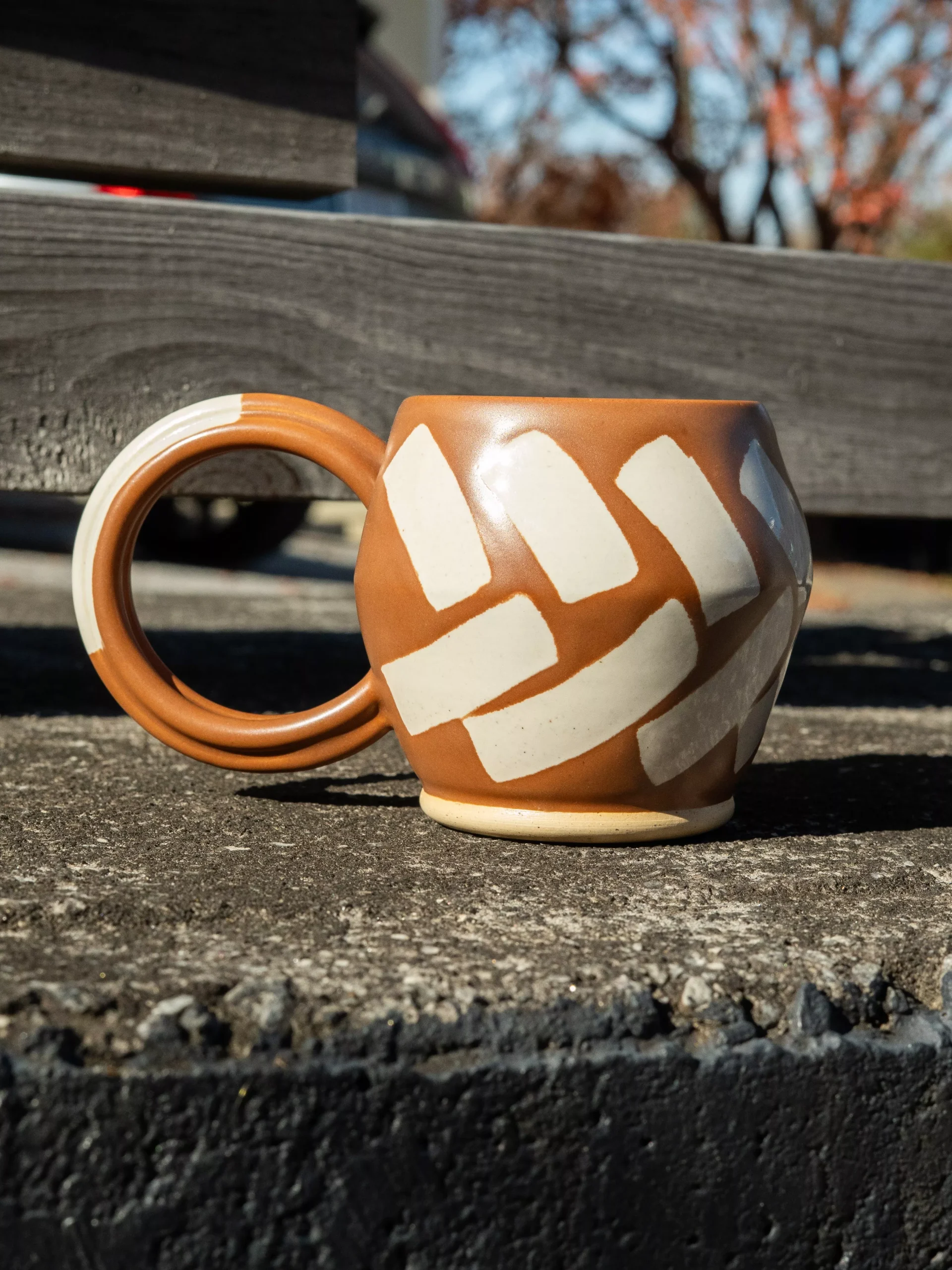 Mug: Hazelnut /Eggshell Shapes