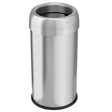 Open Top 16 Gallon Stainless Steel Round Trash Can | HLS