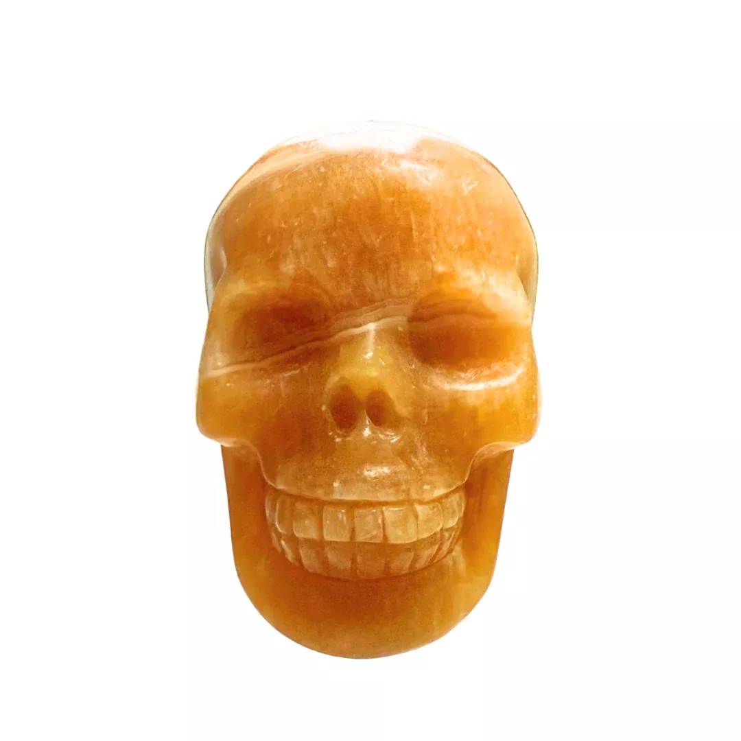 Orange Calcite Skull
