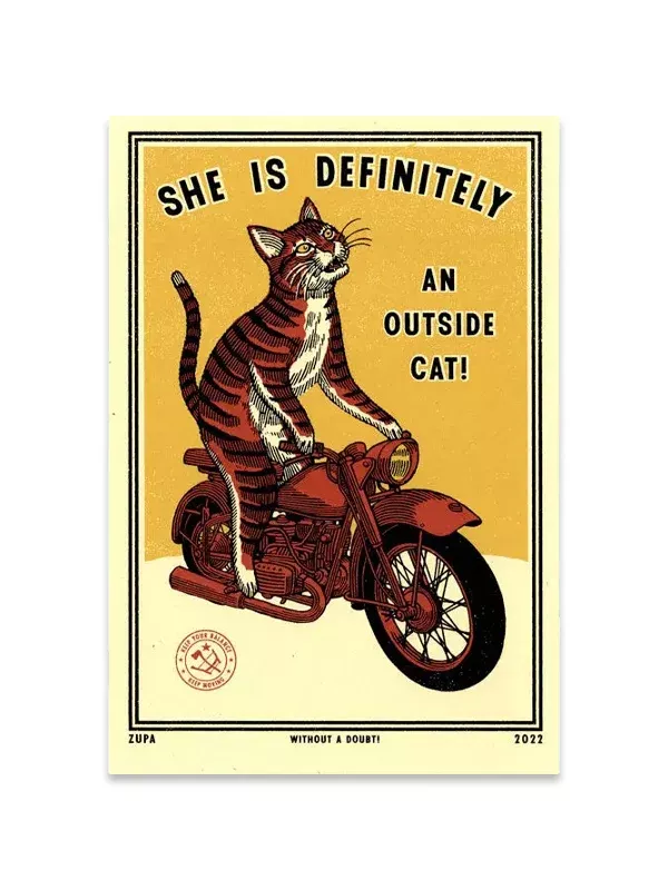 Outside Cat Print: 8 x 5.5