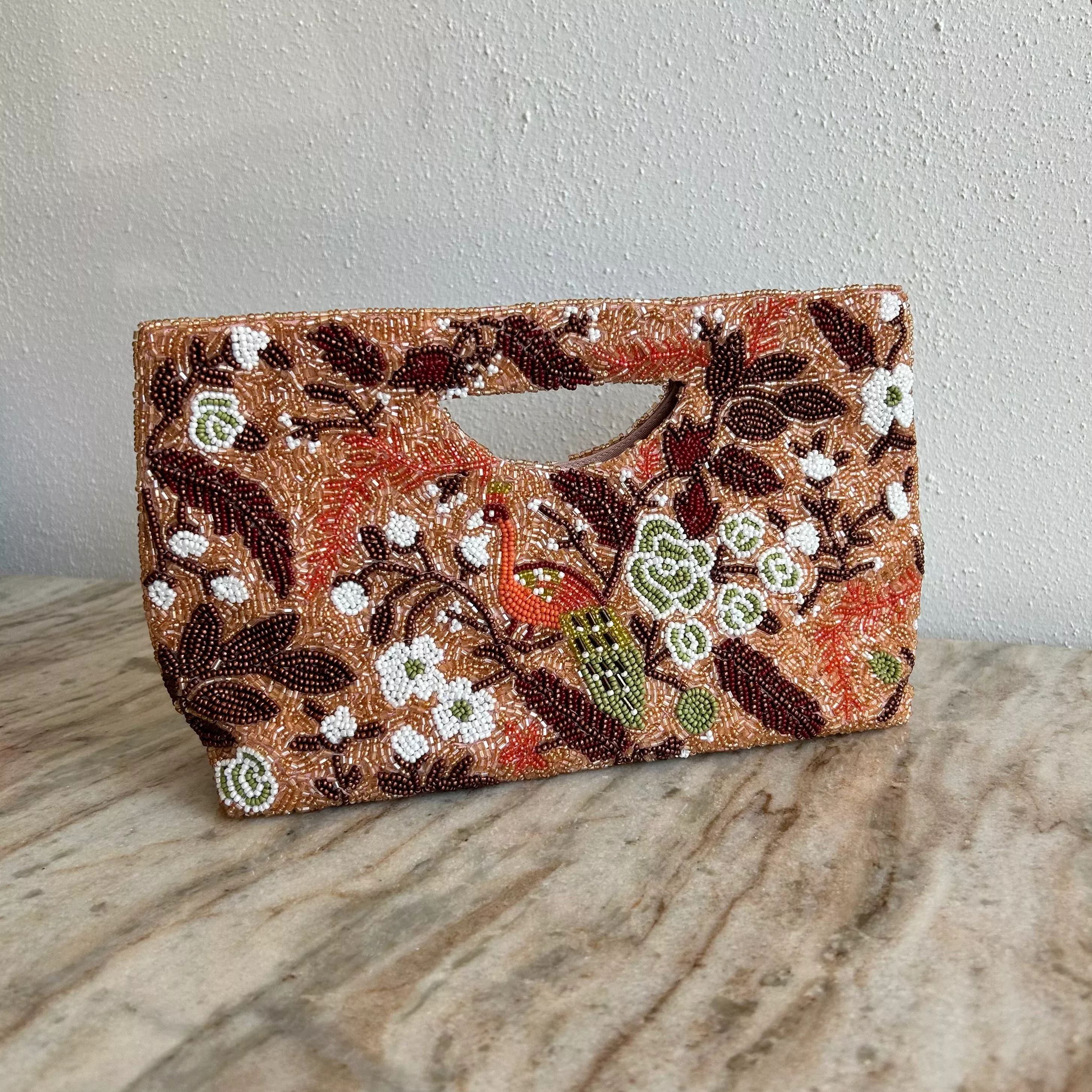 Peacock Beaded Clutch