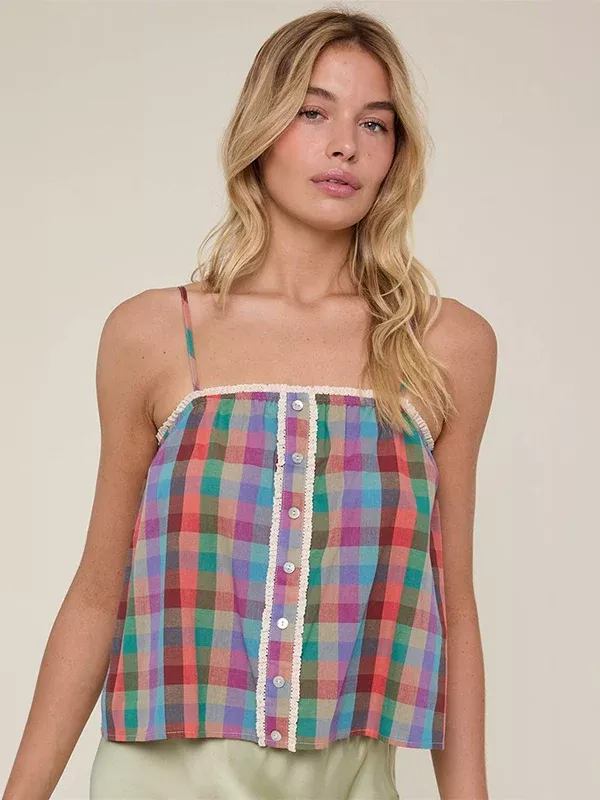 Plaid Cami Top
