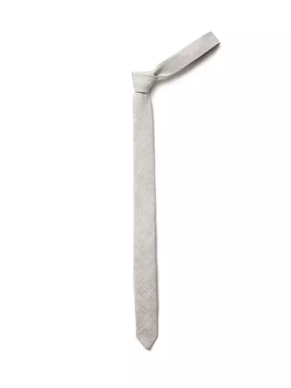 Pointed Necktie: Grey Linen